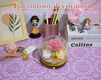 Valley of Rain & Forest Long-Lasting Real Flowers, Unique Floral Gift for You to Send Love for All Occasions, for Indoor Decoration (Pink Carnation, White & Yellow Roses arrangement)