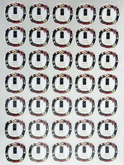 Custom Stickers for Weddings, Birthdays & Businesses - Personalized Labels with Your Logo - Waterproof, Fade and Heat Resistant - Pack of 100-1000 (Wreath O, 2.5 Inch)