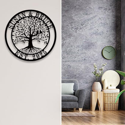 Personalized Tree of Life Metal Sign,Custom Metal Signs,Tree of Life Personalized Wall decoration,Wedding Gifts,Give to Parents and Friends,Housewarming Gifts