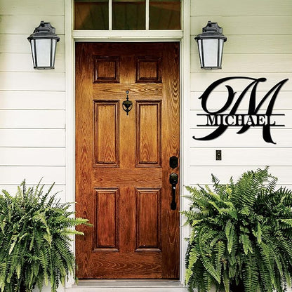 Custom Signs Outdoor Metal, Personalized Name Sign, Family Last Name Sign Home Decor, Initial Monogram Wall Metal Art, Customized Christmas Housewarming Wedding Gifts