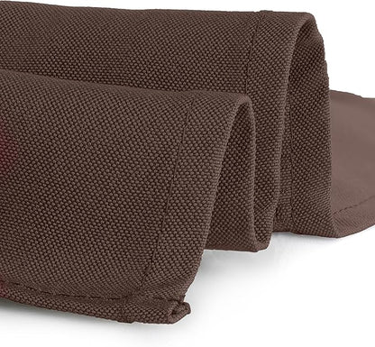 Gee Di Moda Rectangle Tablecloth - 90 x 132 Inch Chocolate Table Cloth for 6 Foot Table with Floor-Length Drop - Heavy Duty Washable Fabric - 6 Ft Buffet Table, Holiday Party, Wedding & Baby Shower