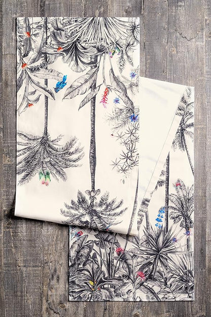 Maison d' Hermine Table Runner 100% Cotton Single Layer Table Runners 60 inches Long for Thanksgiving Christmas Decorations Home Kitchen Dining Party Wedding (Amazonia, 14.5" x 60")