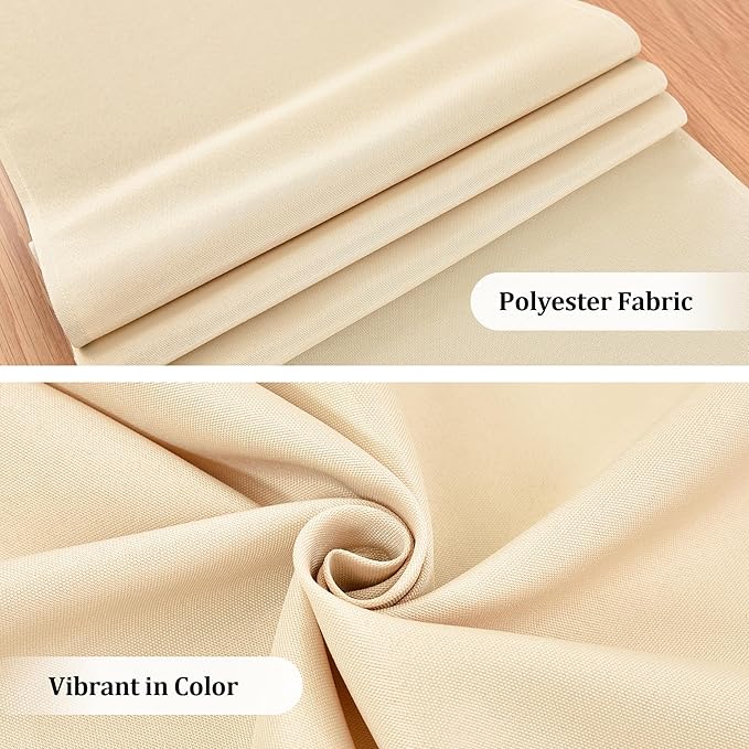 Farmhouse Beige Table Runner Dining Table Runners 72 Inches Long Coffee Table Runner for Dresser Living Room Bedroom Holiday Party Banquet 12X72 Inch