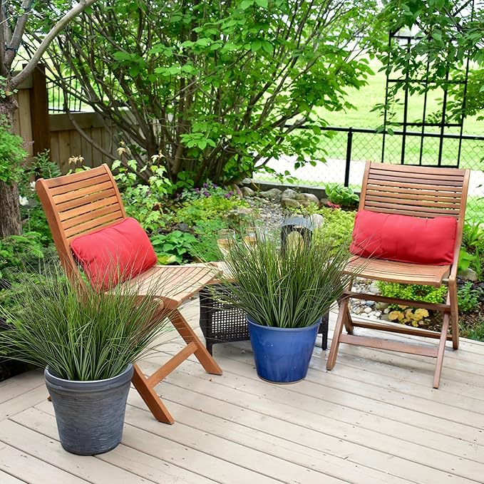 48PCS 17.3" Fake Plants Artificial Wheat Grass Greenery Plastic Plants Fake Grass Artificial Plants for Outdoor Decor Artificial Grass Plant with Greenery Stems for Indoor Home Decoration