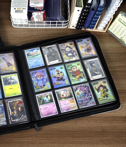 12 Pockets Premium Card Binder 480 Cards Trading Card Binders Side Load Card Storage Display Album(12 Pocket 480 Card Slot,Blue)