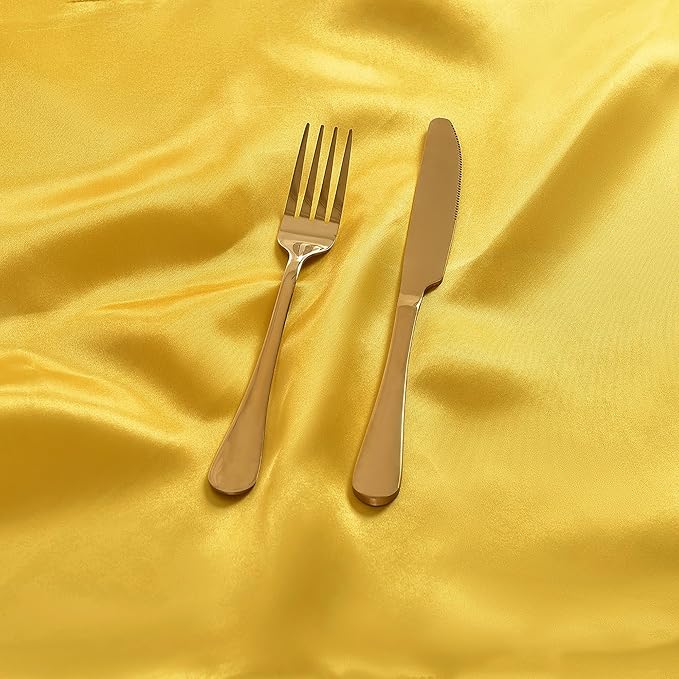 12 Pieces Gold Satin Napkins, 17" x 17" Square Table Napkins, Silky Soft Smooth Washable Napkins for Restaurant, Weddings, Dinner, Party Decoration