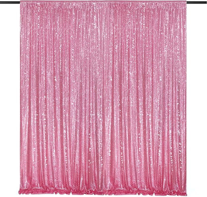 Sequin Backdrop 8ft x 8ft Blush Pink Glitter Backdrop Curtains Glitter Background for Baby Shower Wedding Party Decorations