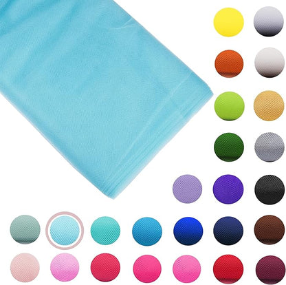 Craft And Party, Fabric Tulle 54" by 40 Yards (120 ft) Light Blue Fabric Tulle Bolt for DIY Tutu Skirt, Wedding and Decoration (Light Blue)