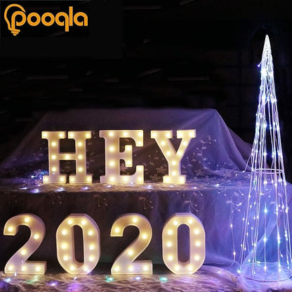 Pooqla LED Marquee Letter Lights Sign, Light Up Alphabet Letter for Home Party Wedding Decoration X