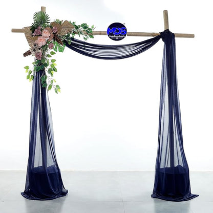 MDS Halloween Chiffon Draping Fabric - 1 Panel, 30" Wide x 75ft Long - Sheer Spooky Arbor & Canopy Drapery for Haunted House Backdrops, Party Ceilings, DIY Costumes & Themed Events - Navy Blue