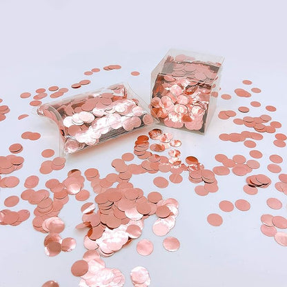 Rose-Gold Foil Metallic Round Table Scatter Dots Mylar Table Confetti Wedding Bridal Shower Engagement Baby Shower Birthday Party Decorations, 60g