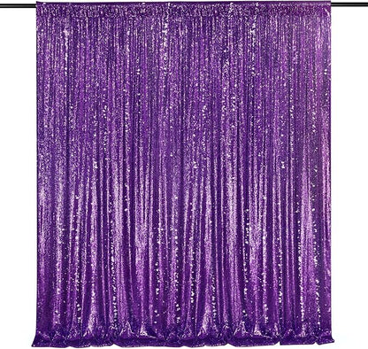 7ft x 7ft Purple Sequin Backdrop Glitter Party Backdrop Curtains Photo Background for Baby Shower Wedding Wall Decorations