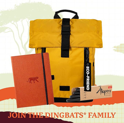 Dingbats* Wildlife Plain Writing Journal Notebook A5 - Vegan Leather Hardcover - Ideal for Work, Travel - Pocket, Elastic Closure, & Bookmark