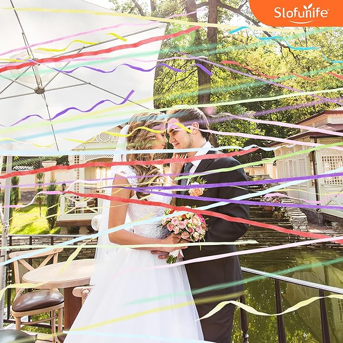 No Mess Streamers 100pack, Colorful Confetti Poppers,Hand Throw Party Poppers No Mess for Birthday, Graduation, Wedding Send Off, Engagement Party Favors（Colorful 100Pack）