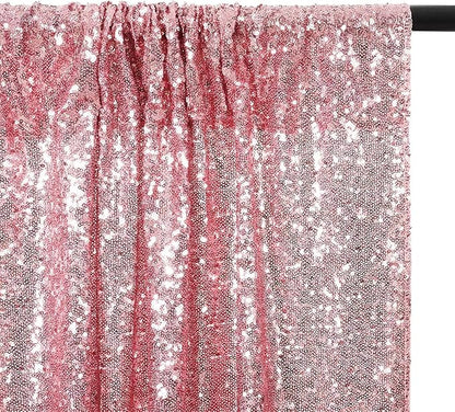 Poise3EHome 8FT x 8FT Sequin Photography Backdrop Curtain for Party Decoration, Fuchsia Pink