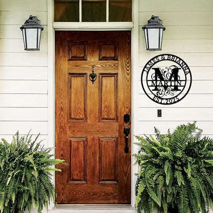 Custom Signs Outdoor Metal, Personalized Name Sign, Family Last Name Sign Home Decor, Initial Monogram Wall Metal Art, Customized Wedding Christmas Housewarming Gifts