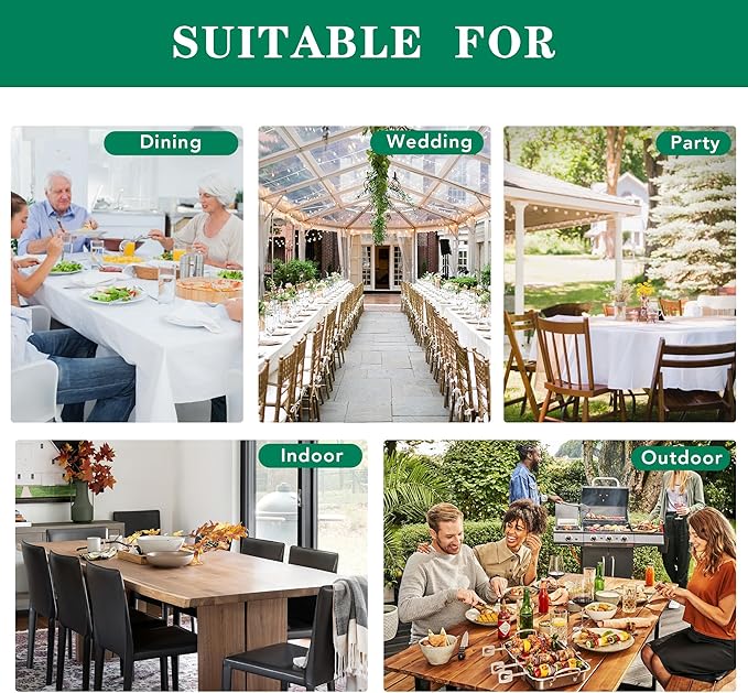 Biscaynebay Textured Fabric Tablecloths 60x84 Inch Rectangular, Natural Water Resistant Tablecloths for Dining, Kitchen, Wedding, Parties etc. Machine Washable