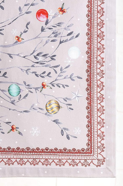 Maison d' Hermine Table Runner 100% Cotton Single Layer Table Runners 36 inches Long for Thanksgiving Christmas Decorations Home Kitchen Dining Party Wedding (Fairy Christmas, 14.5" x 36")