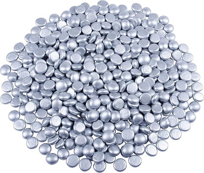 Galashield Flat Glass Marbles for Vases Silver Glass Gems Beads Pebbles Vase Filler (5 LBS, Approx. 540 PCS)