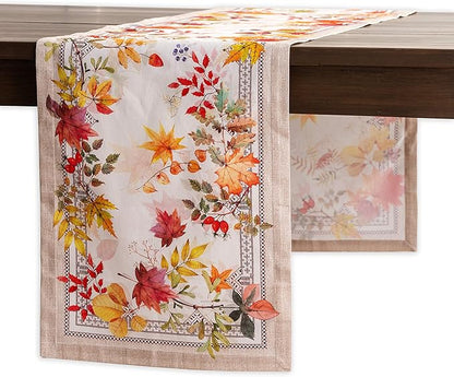 Maison d' Hermine Table Runner 100% Cotton Single Layer Table Runners 60 inches Long for Thanksgiving Christmas Decorations Home Kitchen Dining Party Wedding (Amarante, 14.5" x 60")