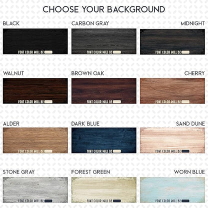 Personalized Signs for Home, Custom Sign with Any Text, 3 Sizes - 12 Background Options & 8 Fonts - Customizable Sign 18X7