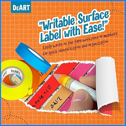 12 Pack Colored Masking Tape, 396 Ft x 0.6 inch Mini Colored Painters Tape for Arts & Crafts Labeling or Coding, Kids Art Supplies Color Tape Rolls, washi-scale Colorful Masking Tape, DIY Artist Tapes