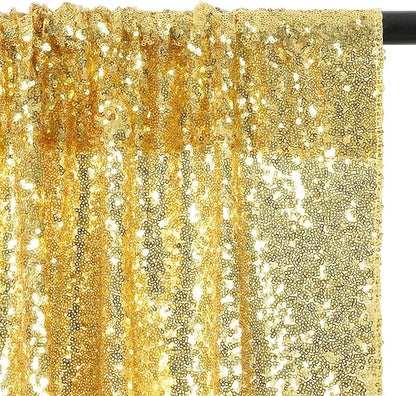 Eternal Beauty Gold Sequin Backdrop, 7x7 Ft Glitter Background Curtains for Shimmer Photography Party Wedding Birthday Back Drop Decor