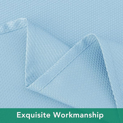 Biscaynebay Fabric Square Tablecloths 70x70 Inches, Light Blue Water Resistant Spill Proof Card Table Cloth Folding Table Cover for Dining, Kitchen, Wedding and Parties, Machine Washable