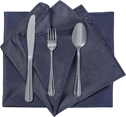 Cloth Napkins 17x17 inch Washable Polyester Dinner Napkins Soft Table Napkins for Wedding Party Dining Banquet(Navy,50PCS)