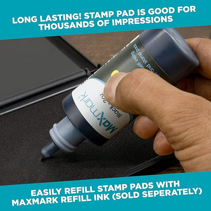 MaxMark Large Premium Light Blue Ink Stamp Pad - 3.5" x 6.25" - Quality Felt Pad