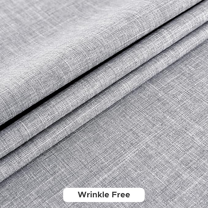 Fitable Faux Linen Tablecloths for Rectangle Tables: Water & Stain Resistant Farmhouse Table Cloth, Washable Burlap Textured Table Covers for Kitchen Dining Party(2 Pack, 60x84 Inch, Light Grey)