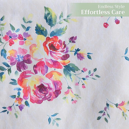 Maison d' Hermine Table Runner 100% Cotton Single Layer Table Runners 72 inches Long Decorative for Kitchen Dining Party Baby Shower Wedding Bridal Shower Spring Summer (Rose Garden, 14.50" x 72")