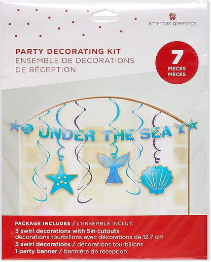 American Greetings Mermaid Party Supplies, Banner Decoration Kit (7-Count)