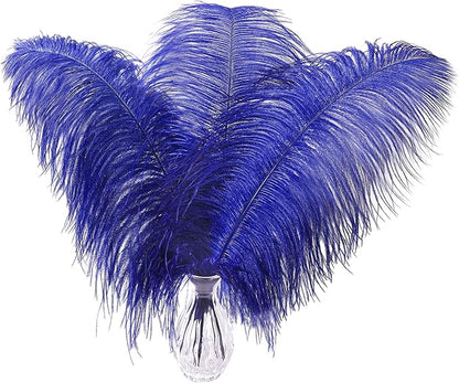Larryhot Royal Blue Big Feathers - 10pcs 16-18 inch Feathers for Vase,Wedding Party Centerpieces and Home Decorations(Royal Blue)