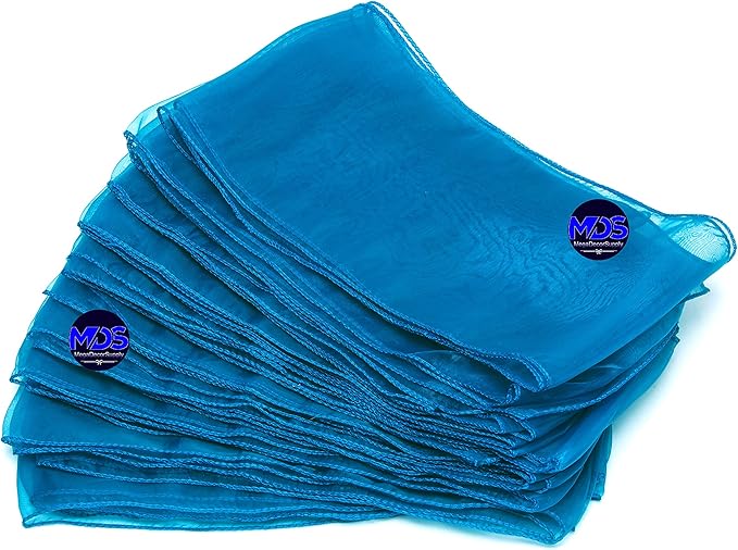 MDS Pack of 25 PCS Organza Chair Sashes Wider Dining Chair Bows Ribbon Tie Back for Wedding Party Birthday Bridal Shower Reception Event Banquet Home Chair Cover Decoration - Dark Teal