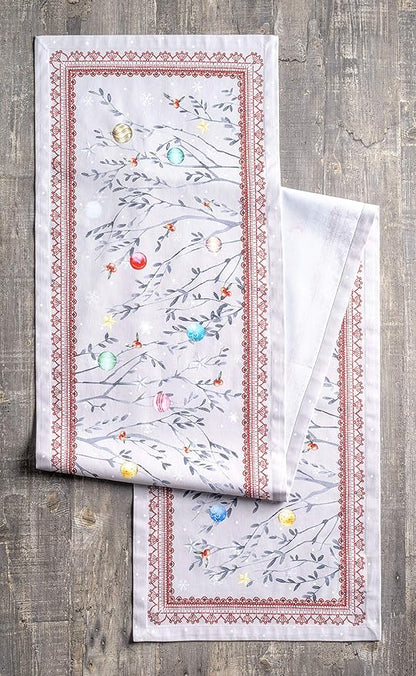 Maison d' Hermine Table Runner 100% Cotton Single Layer Table Runners 48 inches Long for Thanksgiving Christmas Decorations Home Kitchen Dining Party Wedding (Fairy Christmas, 14.5" x 48")