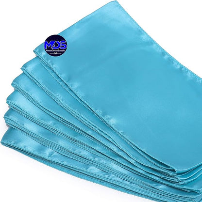 MDS Pack of 300 PCS Satin Chair Sashes Charmeuse Sateen Dining Chair Bows Ribbon Ties Back Sash for Wedding Party Birthday Home Hotel Restaurant Banquet Decoration (7 x 108 Inch, Turquoise)