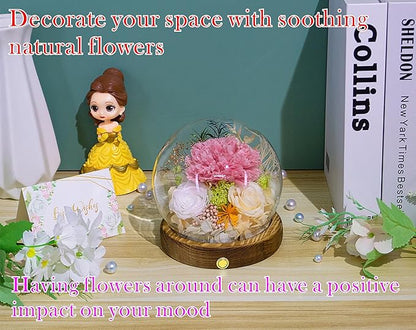 Valley of Rain & Forest Long-Lasting Real Flowers, Unique Floral Gift for You to Send Love for All Occasions, for Indoor Decoration (Pink Carnation, White & Yellow Roses arrangement)