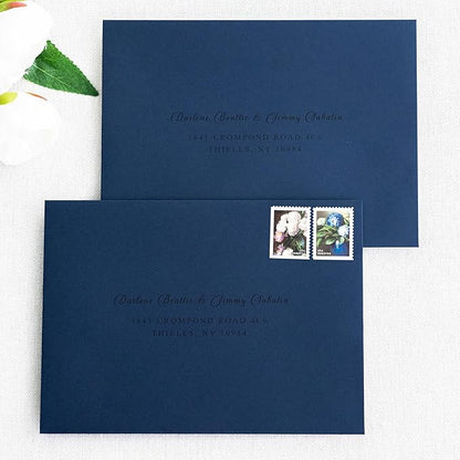 PONATIA 50 Pieces 5x7 Envelopes, A7 Envelopes Self Seal for Weddings, Invitation Cards, Photos, Postcards, Greeting Cards Mailing, Baby Shower, Graduation, Christmas Gift Cards (Navy Blue)