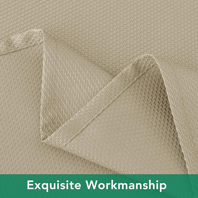 Biscaynebay Textured Fabric Square Tablecloths 54x54 Inches, Natural Water Resistant Spill Proof Table Cloth Washable Small Card Folding Table Covers for Dining, Kitchen, Wedding and Parties