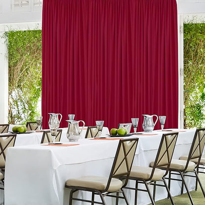 AK TRADING CO. 10 feet x 10 feet Polyester Backdrop Drapes Curtains Panels with Rod Pockets - Wedding Ceremony Party Home Window Decorations - Burgundy (DRAPE-5x10-BURGUNDY)
