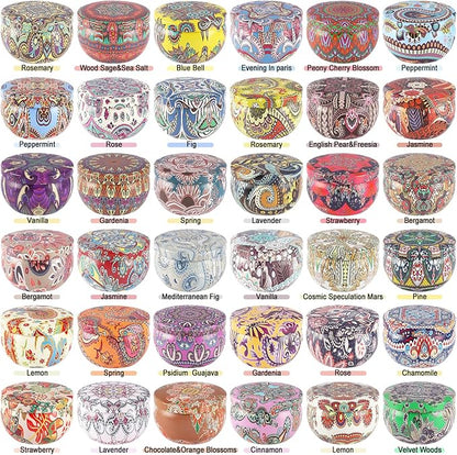 Scented Candles Gifts Set 36 Pack Soy Wax Travel Tin Jar Candles for Home 2.5 OZ Scented Candles for Mom for Christmas, Birthday, Thanksgiving, Mother's Day