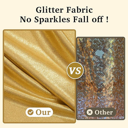 20ft x 10ft Gold Sequin Backdrop Curtain for Parties, Wrinkle Free Thick Glitter Photo Backdrop Drapes 4 Panels 5x10FT Back Drop Cloth Shiny Fabric for Wedding Birthday Photography Background