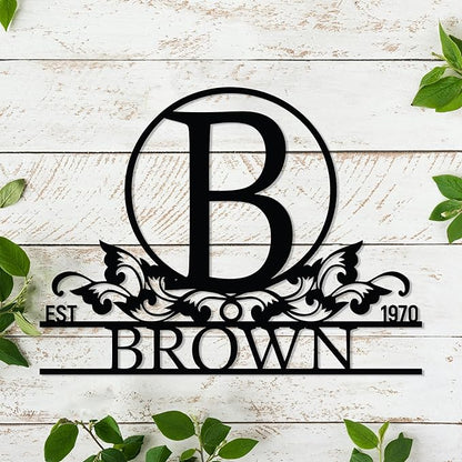 Personalized Metal Name Signs, Split Letter Monogram Wall Art Decor, Durable Steel Family Last Name Decor, Custom Signs Indoor or Outdoor, Personalized Wedding Gifts, Housewarming Gift