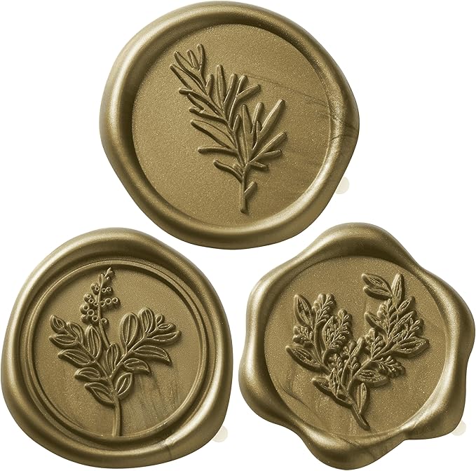 Wax Seal Stickers (60 Pcs, 3 Designs in 1 Pack) Premium Envelope Seal Stickers for Wedding Invitation Envelopes, Adhesive Wax Seals, Perfect for Seating Chart, Gift Wrapping