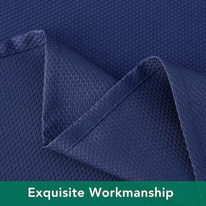Biscaynebay Textured Fabric Square Tablecloths 90x90 Inches, Navy Water Resistant Card Table Cloth Folding Table Cover for Dining, Kitchen, Wedding and Parties etc. Machine Washable
