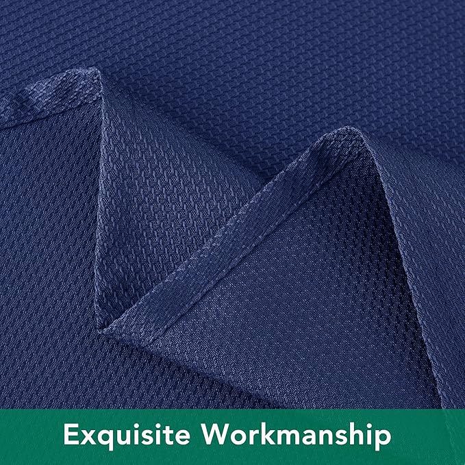Biscaynebay Textured Fabric Round Tablecloths 60" for Round Tables diameters from 28" to 48", Navy Water Resistant Folding Table Covers Washable for Dining, Kitchen, Wedding, Parties etc