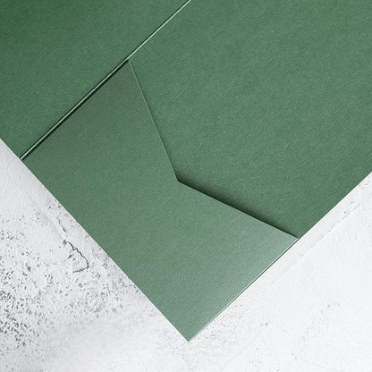 20 PCS Emerald Green Tri-fold Laser Cut Wedding Invitation Pockets for 5x7 Wedding Cards Bridal Shower Engagement Quinceanera Invitation