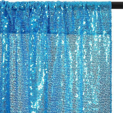 Poise3EHome 8FT x 10FT Sequin Photography Backdrop Curtain for Party Decoration, Turquoise