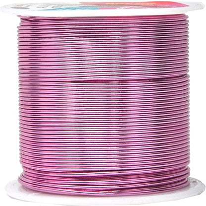 Mandala Crafts 18 Gauge Anodized Aluminum Craft Wire for Jewelry Making - 450 FT Colored Flexible Silver Copper Purple Pink Brown Ice Blue Wire - Bendable for Bonsai Armature Crafting Sculpting
